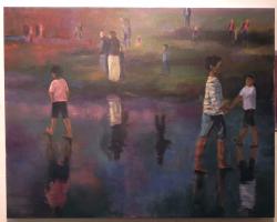 children in the rain